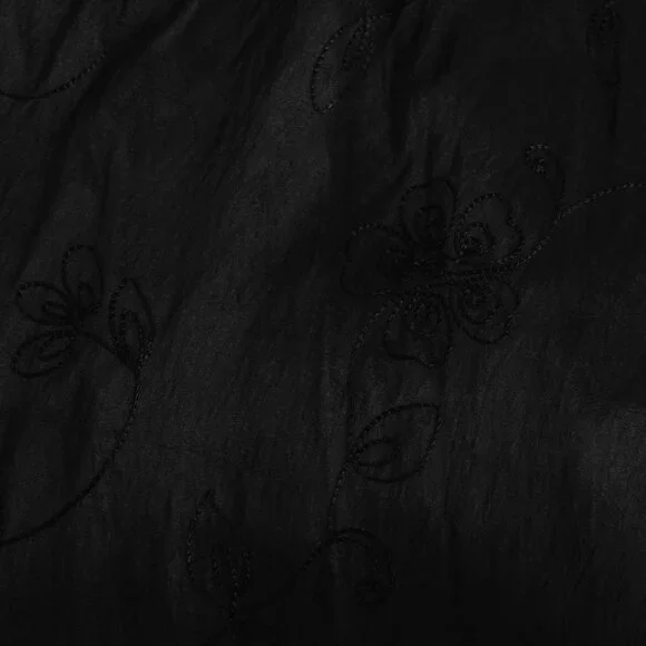 NWT Vintage Black Drop Waist Dress Embroidered Formal Prom Deadstock Size 10 90s - Picture 9 of 9